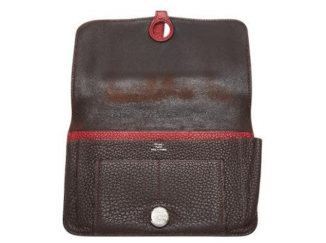 Portafoglio Dogon GM Togo di Hermès Marrone - vista 4