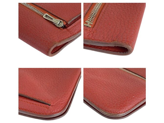 Hermès Portafoglio Lungo Togo Dogon Hermes Rosso - vista 4