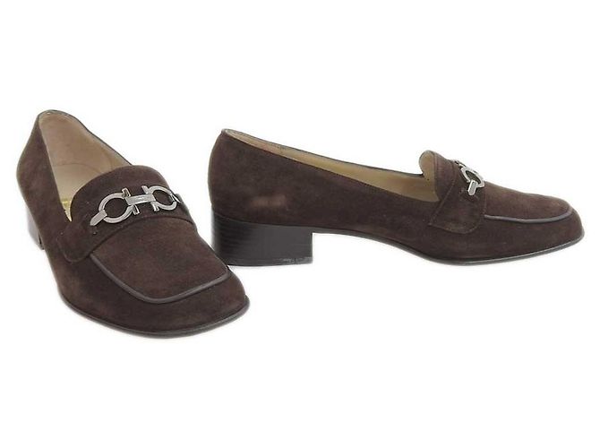 Mocassini in suede Salvatore Ferragamo marroni Marrone - vista 2