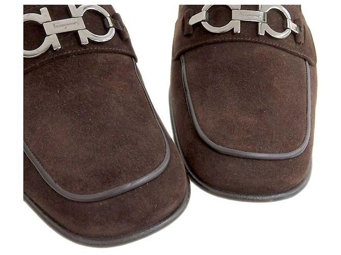 Mocassini in suede Salvatore Ferragamo marroni Marrone - vista 3