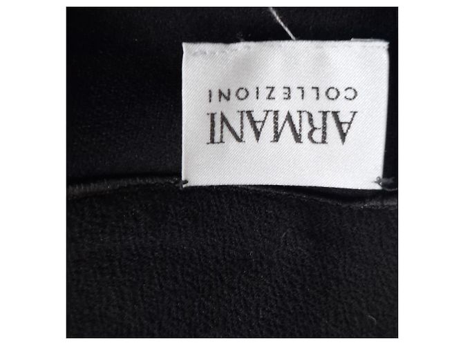 Armani Collezioni Midi-Kleid mit langen Ärmeln aus schwarzem Polyester - Ansicht 3