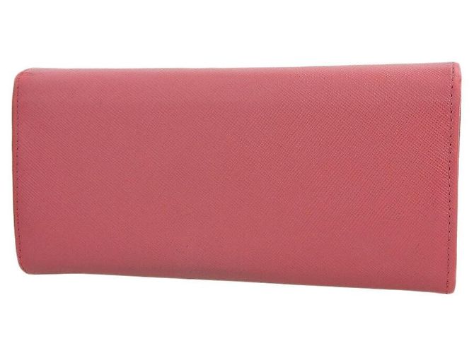 Cartera larga de cuero Saffiano Prada 1M1349 Rosa - vista 2