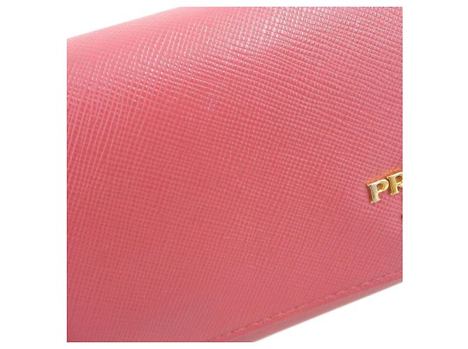Cartera larga de cuero Saffiano Prada 1M1349 Rosa - vista 7