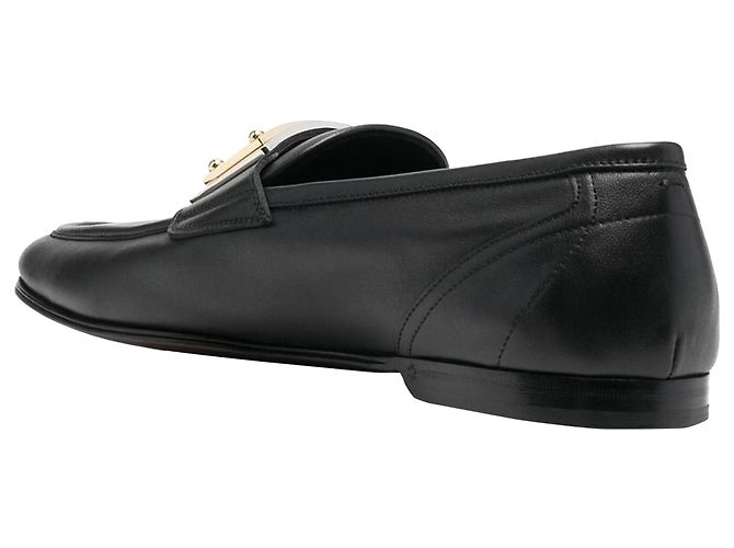 Mocassini in pelle con logo Dolce & Gabbana - vista 3