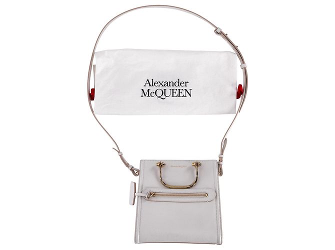 Sac à bandoulière The Short Story en cuir blanc d'Alexander McQueen - vue 4