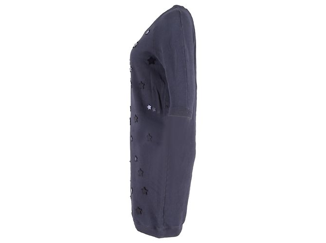 Abito mini t-shirt in cotone blu navy decorato con stelle Mulberry - vista 2