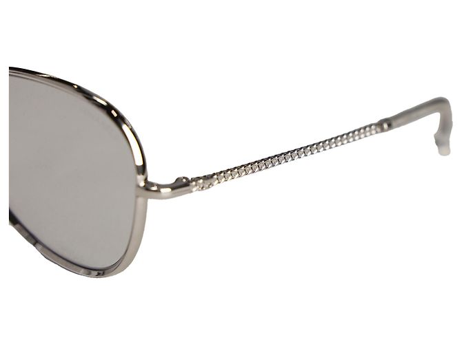 Timeless Chanel CC Pilot Sonnenbrille 2181-S aus silbernem Metall Metallisch - Ansicht 6