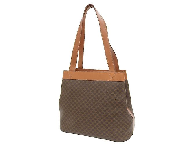 Céline Borsa tote Celine Macadam in pelle e tela marrone - vista 2