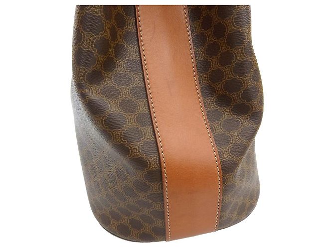 Céline Borsa tote Celine Macadam in pelle e tela marrone - vista 5