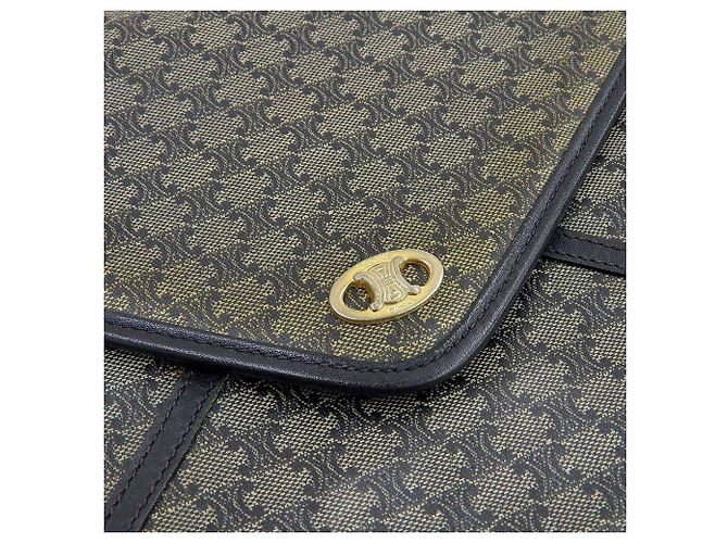 Céline Borsa Clutch Vintage Macadam Celine Nera Nero Grigio - vista 5