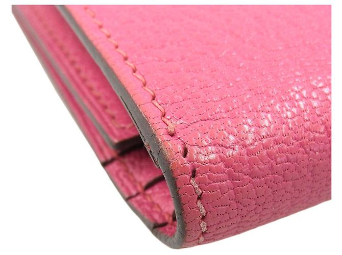 Cartera Larga Dupli Bearn en Cabra Hermès Rosa Roja - vista 5