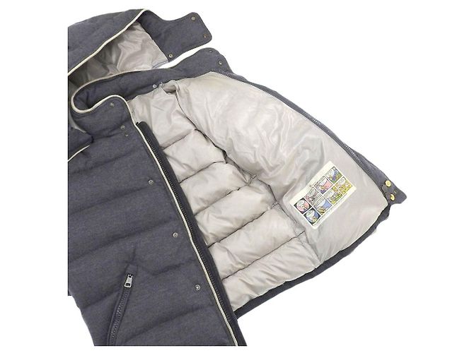 Moncler BRESLE Wool Down Jacket Brown Yellow - view 8