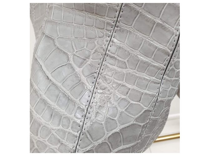 Jaqueta de couro de crocodilo cinza Zilli Tamanho 40 - vista 4