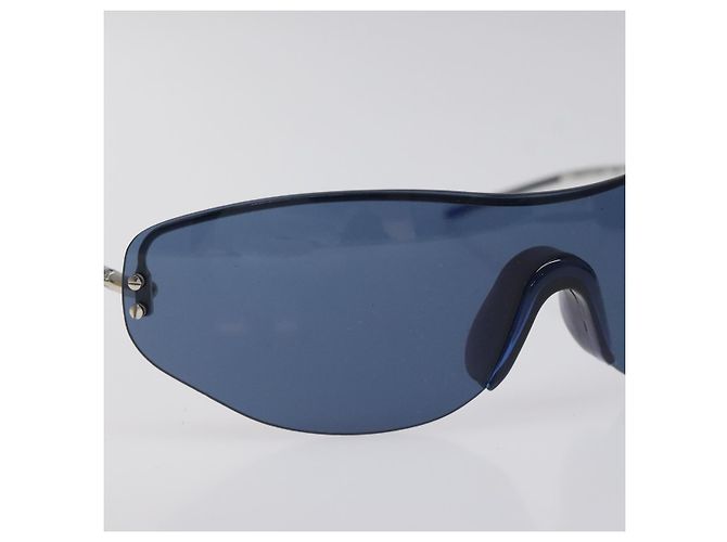 Occhiali da sole LV Cup LOUIS VUITTON in plastica blu M80591 Auth BA3714 - vista 6