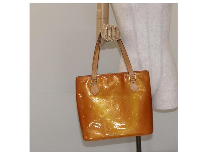 LOUIS VUITTON Borsa a Mano Monogram Vernis Houston Beige M91004 LV Auth BA3839 - vista 23