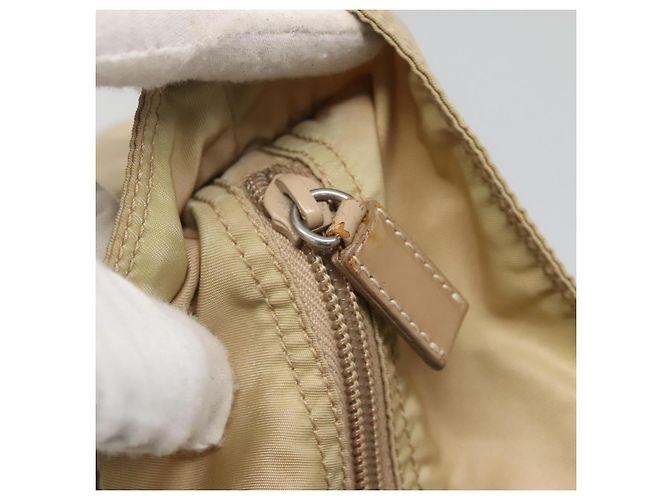Borsa Tote PRADA Nylon Beige Argento Auth bs27839 - vista 10