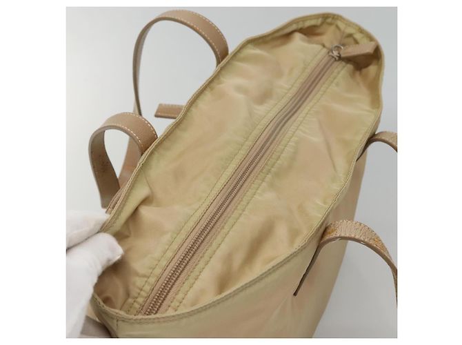 Borsa Tote PRADA Nylon Beige Argento Auth bs27839 - vista 6