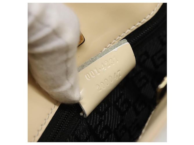 Borsa a Spalla GUCCI in Tela Bianco Oro 001 4231 Auth ti3314 D'oro - vista 12