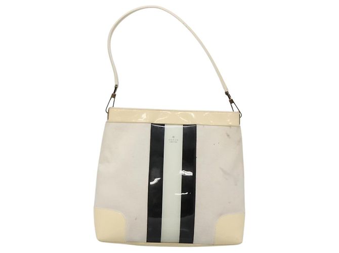 Borsa a Spalla GUCCI in Tela Bianco Oro 001 4231 Auth ti3314 D'oro - vista 13