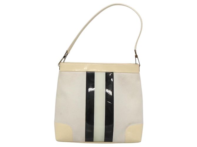Borsa a Spalla GUCCI in Tela Bianco Oro 001 4231 Auth ti3314 D'oro - vista 2