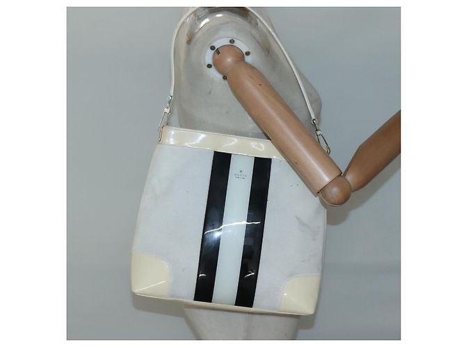 Borsa a Spalla GUCCI in Tela Bianco Oro 001 4231 Auth ti3314 D'oro - vista 20