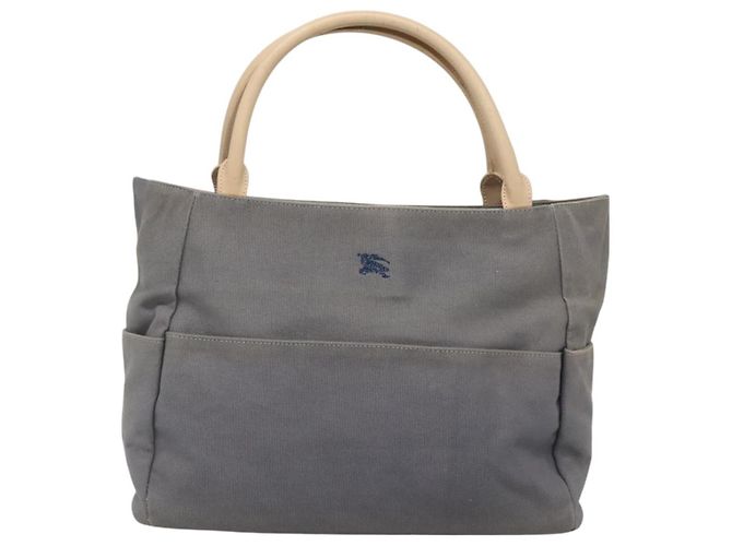 Autre Marque Bolso tote Burberrys Blue Label de lona gris plata auténtico 129965 Castaño - vista 13
