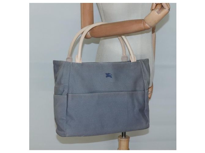 Autre Marque Bolso tote Burberrys Blue Label de lona gris plata auténtico 129965 Castaño - vista 20