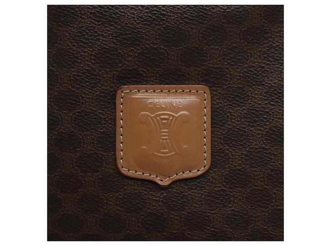 Céline Borsa a mano in tela Macadam CELINE in pelle PVC marrone oro Auth 128439 D'oro - vista 10