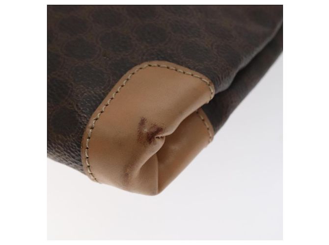 Céline Borsa a mano in tela Macadam CELINE in pelle PVC marrone oro Auth 128439 D'oro - vista 15