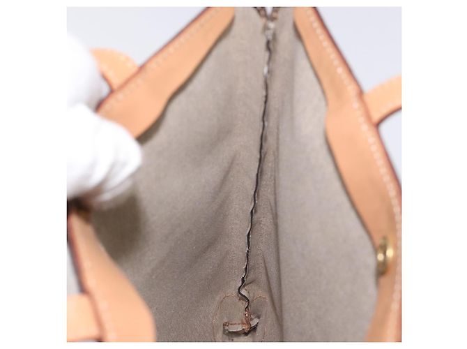 Céline Borsa a mano in tela Macadam CELINE in pelle PVC marrone oro Auth 128439 D'oro - vista 18