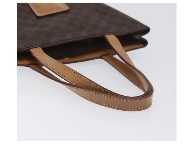 Céline Borsa a mano in tela Macadam CELINE in pelle PVC marrone oro Auth 128439 D'oro - vista 7