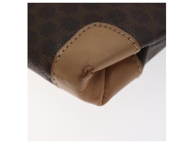 Céline Borsa a mano in tela Macadam CELINE in pelle PVC marrone oro Auth 128439 D'oro - vista 9
