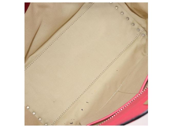 VALENTINO Borsa Rockstuds in pelle rosa e oro Auth bs27703 D'oro - vista 11
