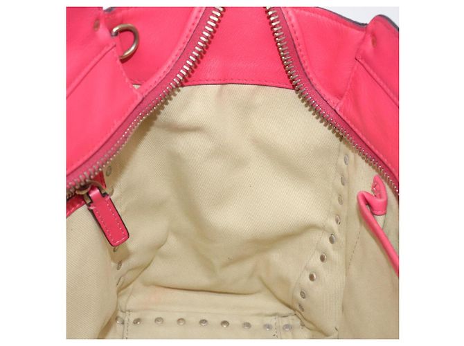 VALENTINO Borsa Rockstuds in pelle rosa e oro Auth bs27703 D'oro - vista 19