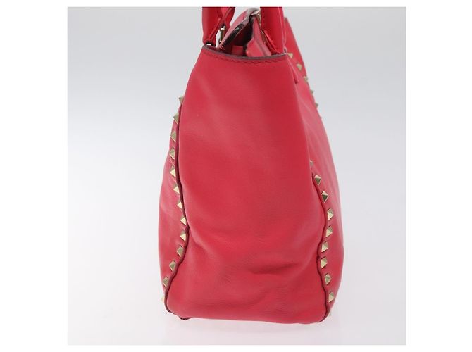 VALENTINO Borsa Rockstuds in pelle rosa e oro Auth bs27703 D'oro - vista 3