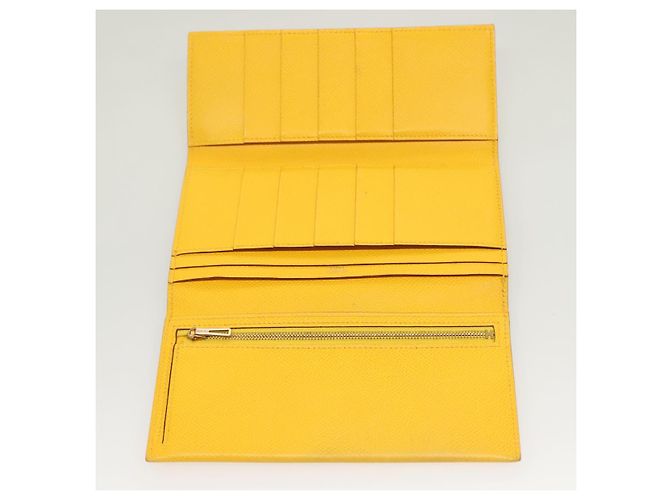Hermès Portafoglio HERMES in pelle gialla Auth BA3777 Giallo - vista 10