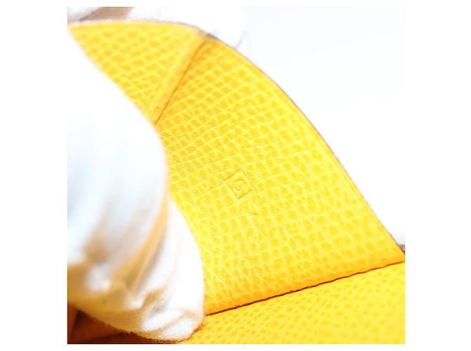 Hermès Portafoglio HERMES in pelle gialla Auth BA3777 Giallo - vista 12