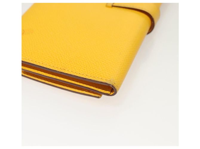 Hermès Portafoglio HERMES in pelle gialla Auth BA3777 Giallo - vista 15
