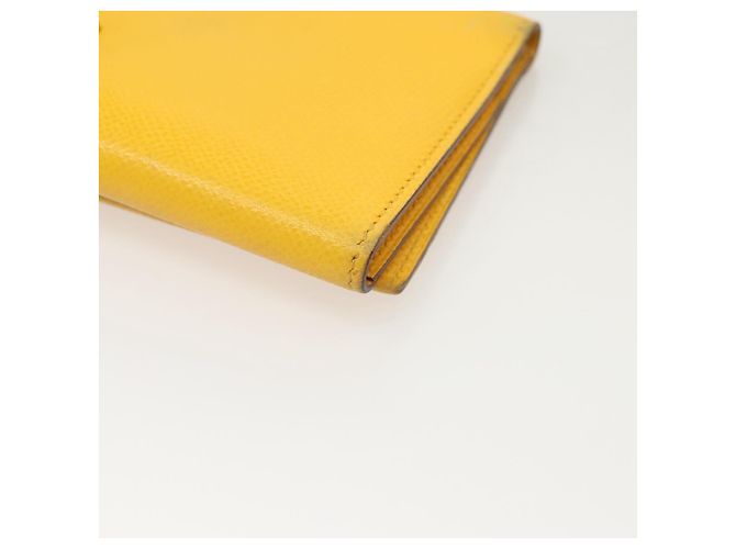 Hermès Portafoglio HERMES in pelle gialla Auth BA3777 Giallo - vista 16
