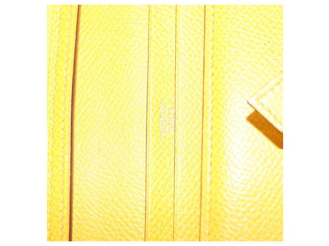 Hermès Portafoglio HERMES in pelle gialla Auth BA3777 Giallo - vista 17