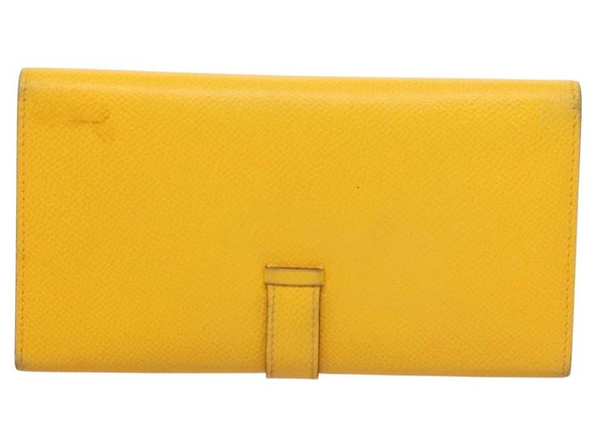 Hermès Portafoglio HERMES in pelle gialla Auth BA3777 Giallo - vista 2