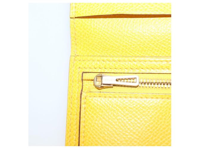 Hermès Portafoglio HERMES in pelle gialla Auth BA3777 Giallo - vista 20