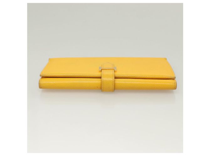 Hermès Portafoglio HERMES in pelle gialla Auth BA3777 Giallo - vista 6