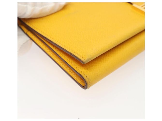 Hermès Portafoglio HERMES in pelle gialla Auth BA3777 Giallo - vista 7
