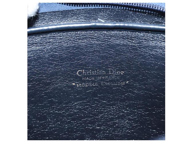 Borsa a Spalla in Tela Trotter Christian Dior Blu Navy Oro Auth 128360 D'oro - vista 11