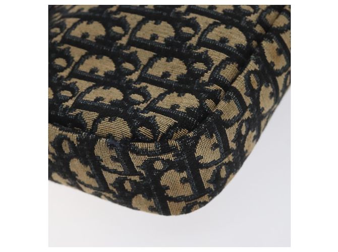 Borsa a Spalla in Tela Trotter Christian Dior Blu Navy Oro Auth 128360 D'oro - vista 14