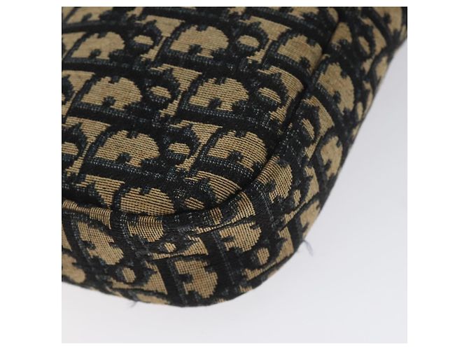 Borsa a Spalla in Tela Trotter Christian Dior Blu Navy Oro Auth 128360 D'oro - vista 16