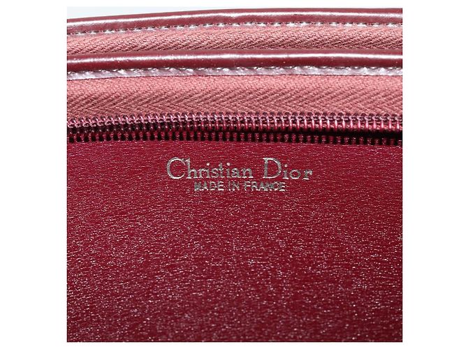 Borsa a Spalla in Tela Trotter Christian Dior Rossa Oro Auth 128717 - vista 11
