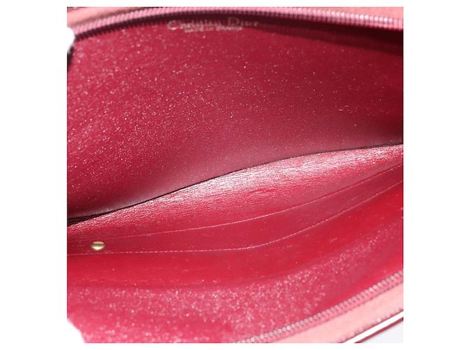 Borsa a Spalla in Tela Trotter Christian Dior Rossa Oro Auth 128717 - vista 12