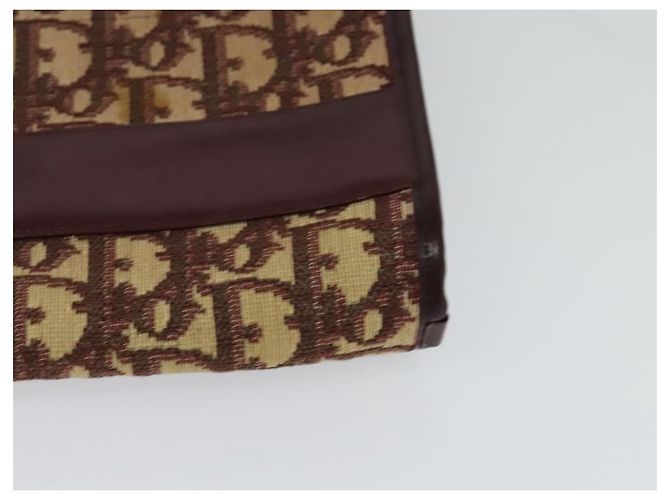 Borsa a Spalla in Tela Trotter Christian Dior Rossa Oro Auth 128717 - vista 14